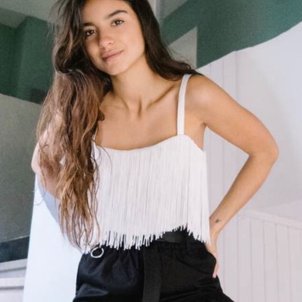 Bershka Fringe Crop Top
